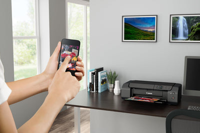 Canon PIXMA PRO-200S Farbtintenstrahldrucker Fotodrucker DIN A3+ (Hochglanzdruck, WLAN, USB 2.0, WiFi, LAN, Print App, 7,5 cm LCD Farbdisplay, 4.800 x 2.400 DPI, 8 Separate Druckertinten), grau
