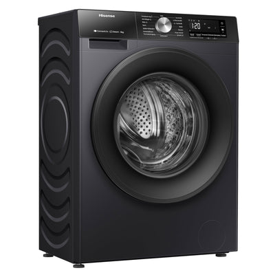 Hisense WF3S8043BB3 Waschmachine mit Dampffunkunktion, 8 kg, 1400 U,min, WIFI, ConnectLife, Power JetWash, Anti-Allergie Programm, Aqua Stop, Auto Wash, Quick Wash, EEK A-30 Prozent