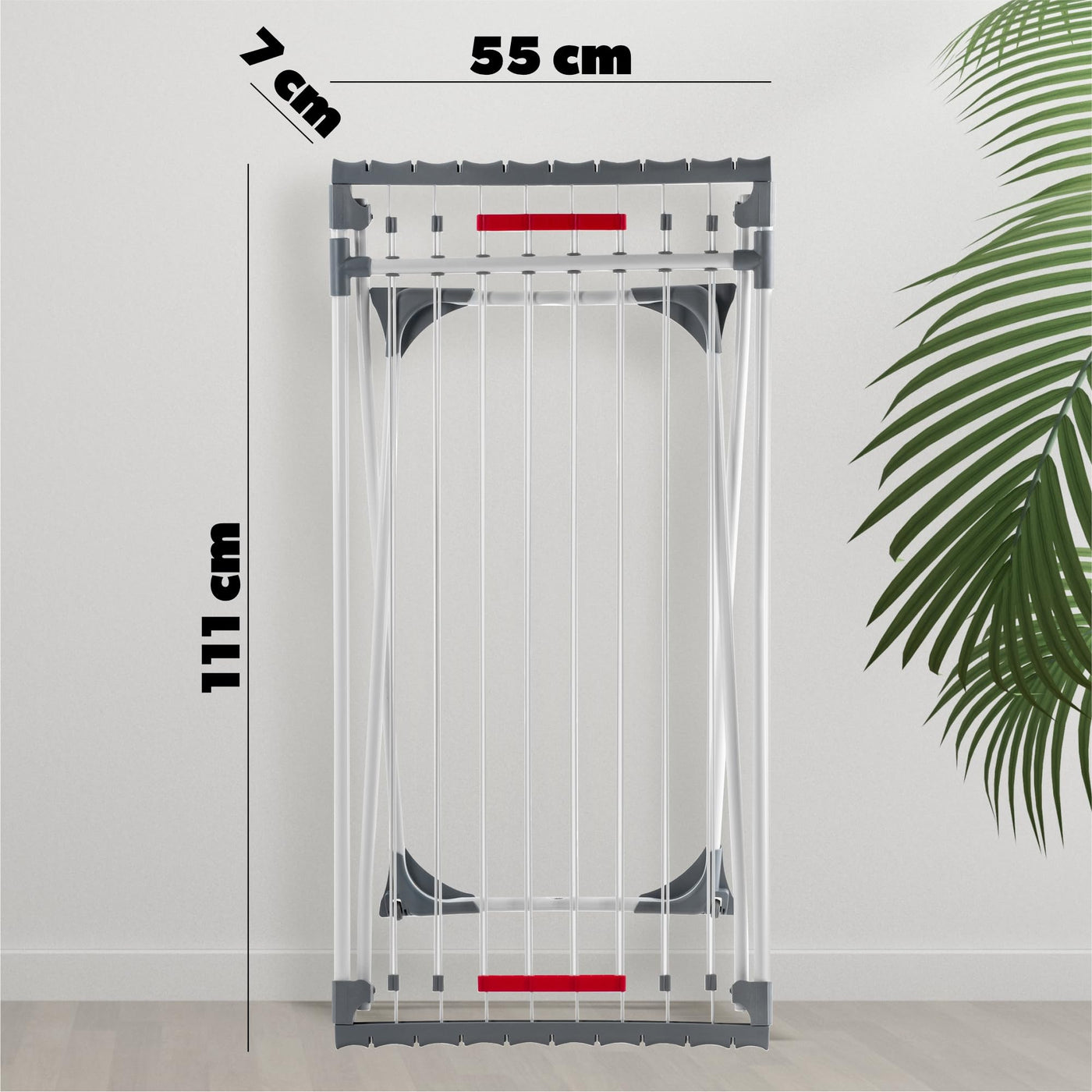 KADAX Teleskop Wäscheständer mit 20m Trockenleinenlänge, ausziehbarer Wäschetrockner für Bettwäsche, großer Flügelwäscheständer aus pulverbeschichteten Stahl (Grau)