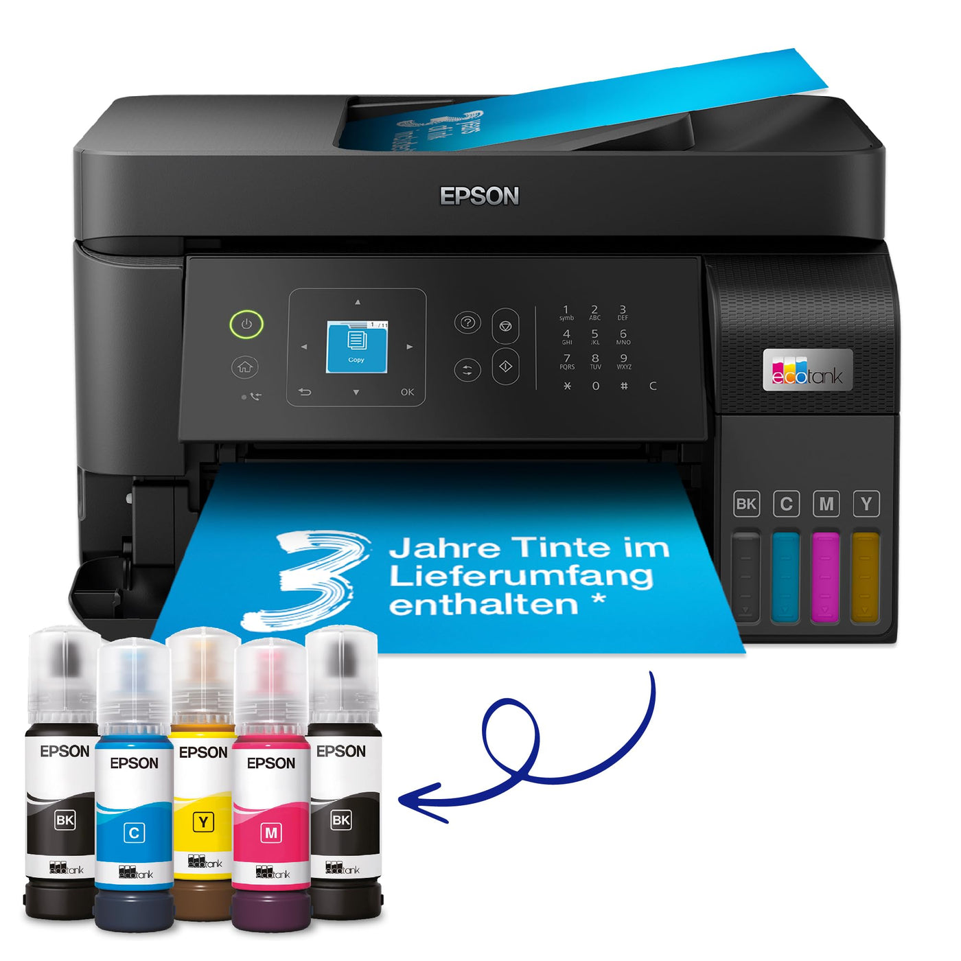 EcoTank ET-4810 A4-Multifunktions-Wi-Fi-Tintentankdrucker, mit einem im Lieferumfang enthaltenen Vorrat an Tinten bis zu 3 Jahren