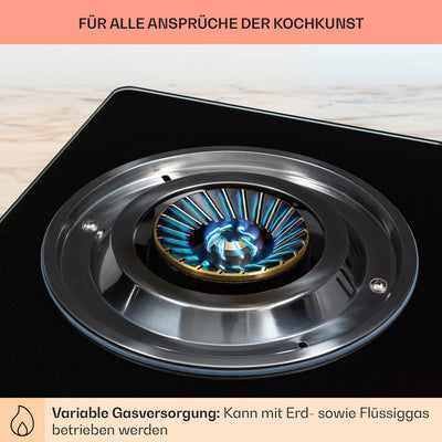 Klarstein Gaskocher mit Zündsicherung, Tragbarer, für Außen- & Innenbereich, Sicheres Gaskochfeld, Gasherd für Camping mit Edelstahlgehäuse, Flüssiggas