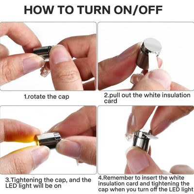 10 pcs Mini LED Licht, Micro LED Licht, LED Licht Mini mit Batterie, Mini LED Licht zum Kleben, Geeignet zum Dekorieren von Puppenhäusern, DIY-Kunsthandwerk (Warmweißes Licht)