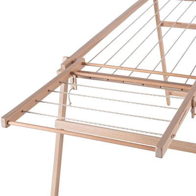 KADAX Holzwäscheständer, 177 cm Trockenlänge, klappbarer Standtrockner, Wäschehalter aus Holz, Wäschetrockner, Flügelwäscheständer, Faltwäscheständer (H: 80 cm, Braun)