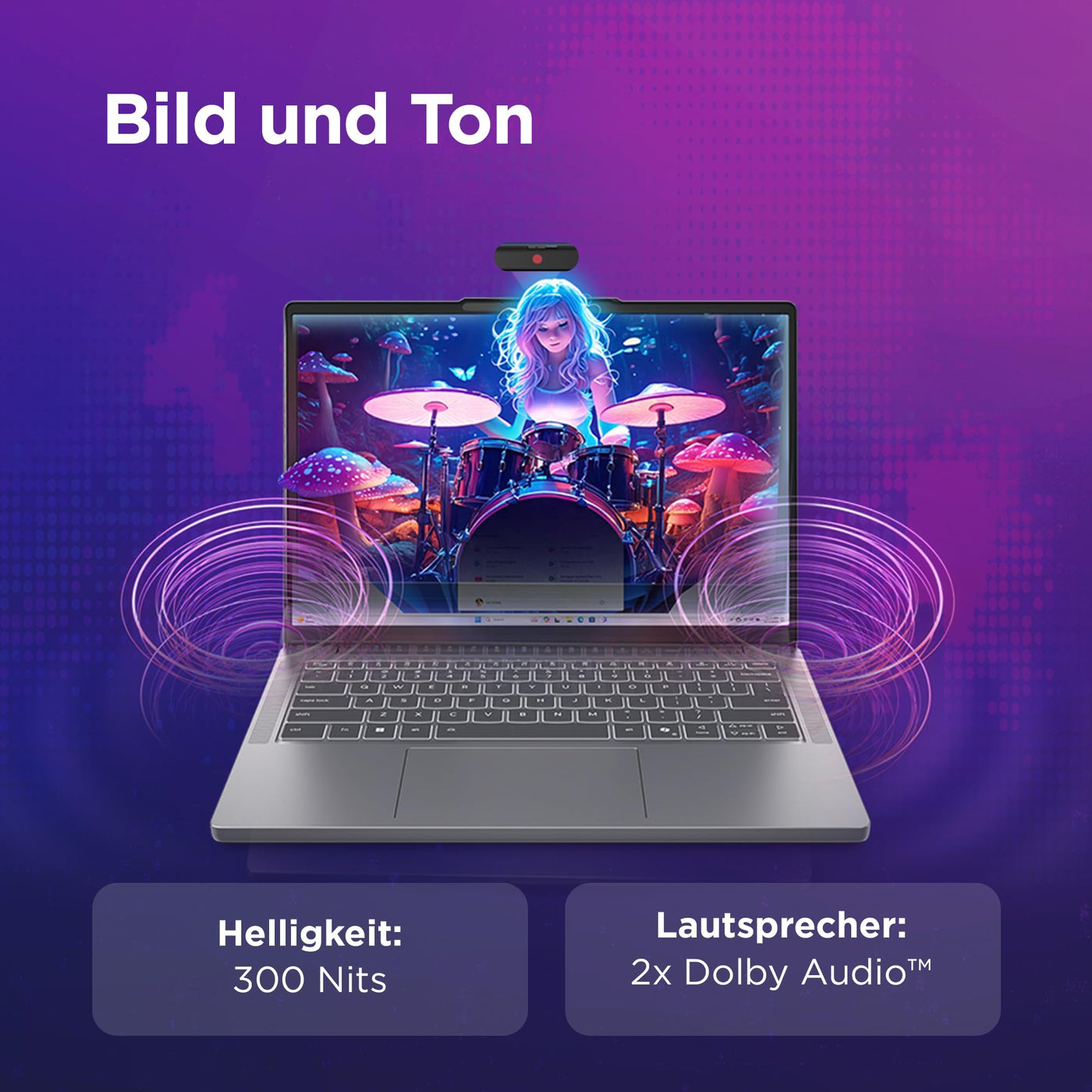 Lenovo IdeaPad Slim 3i Laptop | 14" WUXGA Display | Intel Core i5 13420H | 16GB RAM | 512GB SSD | Intel UHD Grafik |Windows 11 | QWERTZ | Luna Grau | 3 Monate Premium Care