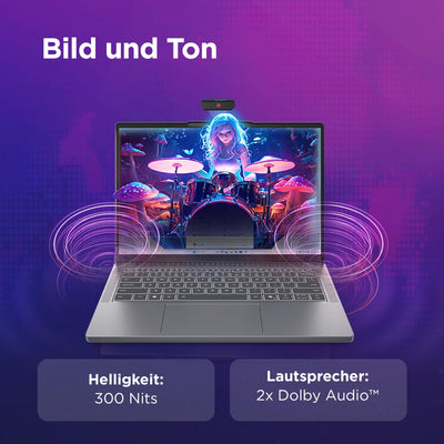 Lenovo IdeaPad Slim 3i Laptop | 14" WUXGA Display | Intel Core i5 13420H | 16GB RAM | 512GB SSD | Intel UHD Grafik |Windows 11 | QWERTZ | Luna Grau | 3 Monate Premium Care