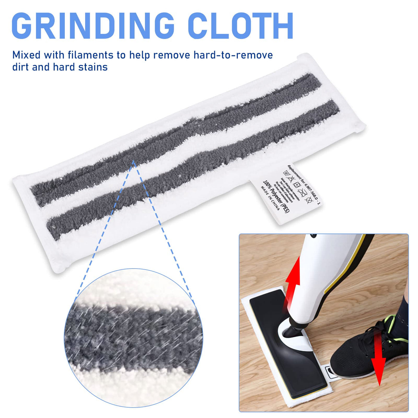 12 Stück Mikrofaser-Tuchset, Zubehör Kompatibel für Kärcher Dampfreiniger Easyfix SC2 SC3 SC4 SC5, 3 Mikrofaser-Überzugsset + 2 Schleiflappen + 3 Handdüse Microfiber Cloth + 4 Rundbürsten