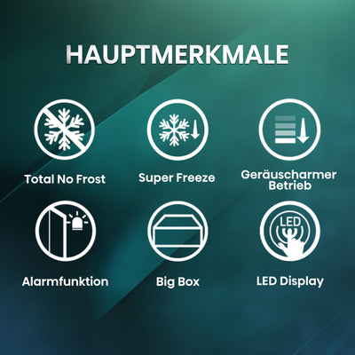 Hisense FV191N4AW2 Gefrierschrank/ TotalNoFrost/ SuperFreeze/ Türalarm/ Multiflow 360°/ BigBox/ 143,4 cm/ Gefrierteil 147 l/ 41 dB/ 205 kWh/Weiß