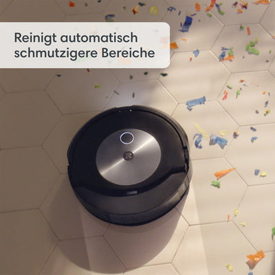 iRobot Roomba Combo j7+ (c7556) Saug- und Wischroboter mit autom. Absaugstation. Objekterkennung/-vermeidung, Kartierung, 4-Stufen-Reinigung, Raum-/ Bereichsreinigung, Sprachassistent, Farbe: Navy