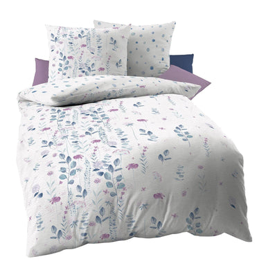 Kaeppel Seersucker Bettwäsche Eucalyptus Saphir 160x210 cm + 65x100 cm