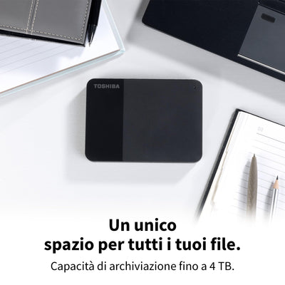 Toshiba 1 TB Canvio Ready — tragbare externe 2,5-Zoll-Festplatte mit USB 3.2 Gen 1 High Speed, kompatibel mit Microsoft Windows 8.1, 10, 11 und macOS, schwarz (HDTB410EK3AA)