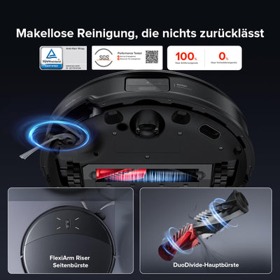 roborock Saros 10R Saugroboter mit Wischfunktion&Hebarem Wischmopp, 7,98cm Ultra-Slim Design, StarSight System 2.0, Zero-Tangle System