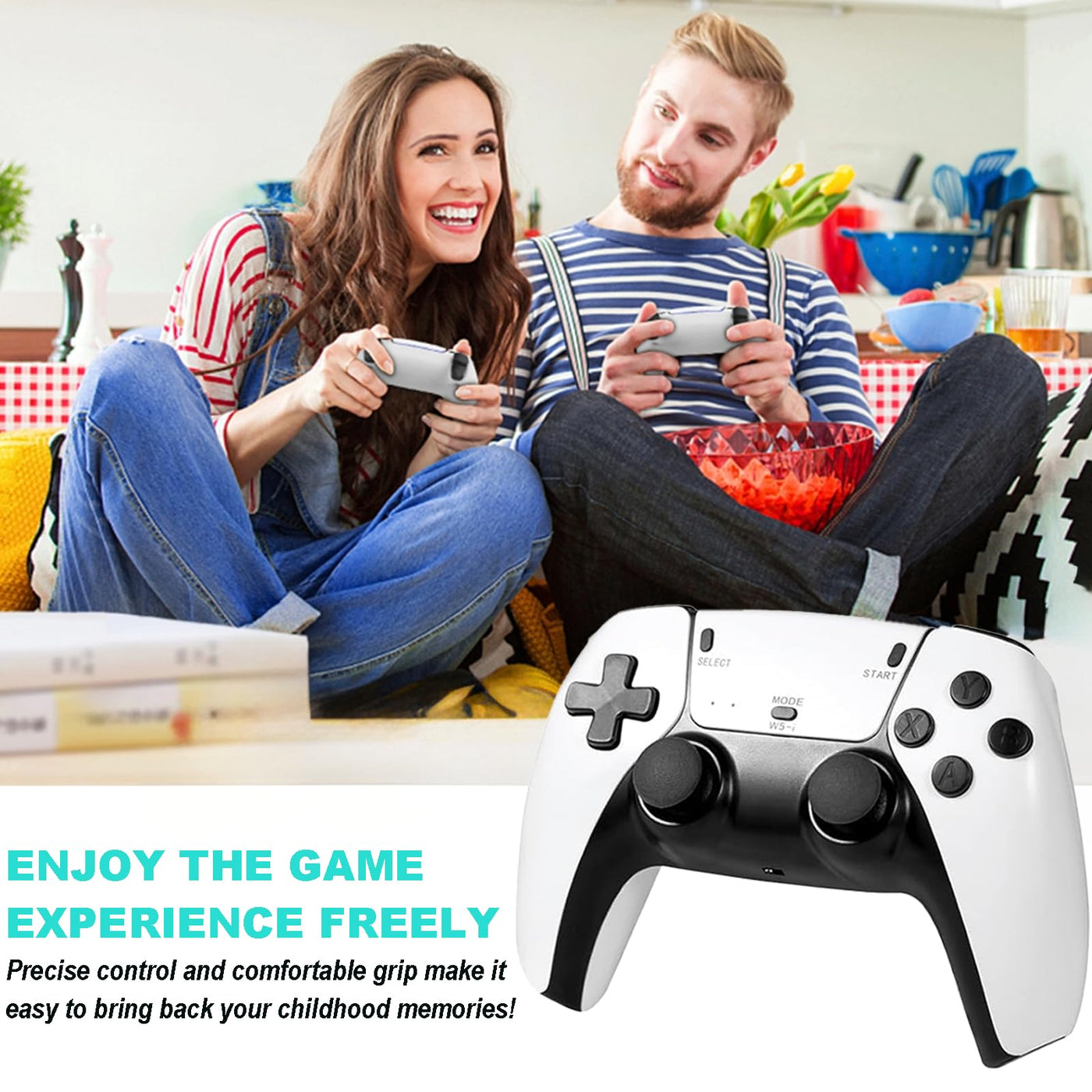 Deluisho M15 Retro Gaming Konsole, Retro Spielekonsole, Game Stick, 4K HD Retro-Gaming-Konsole,Integrierte 20.000+ Klassische Spiele, unterstützt 20+ Simulatoren, mit Zwei drahtlosen Controllern