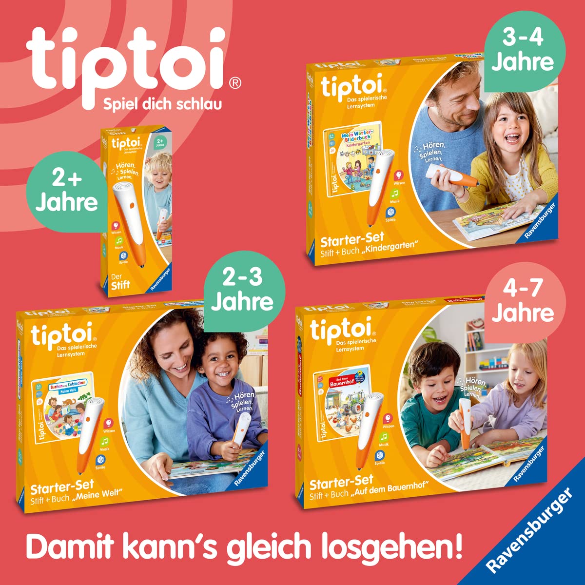Ravensburger tiptoi Ladestation 00111 - lädt Akku und Audiodateien, Ladestation für den tiptoi Stift der 4. Generation