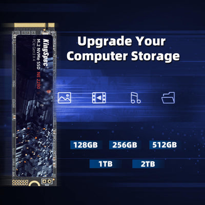 KingSpec SSD 512GB M.2 NVMe PCIE Gen 3x4, Bis zu 2400MB/s, Internes Solid State Drive mit 3D NAND Flash, Kompatibel mit Desktop und Laptop (NE-2280 512GB)