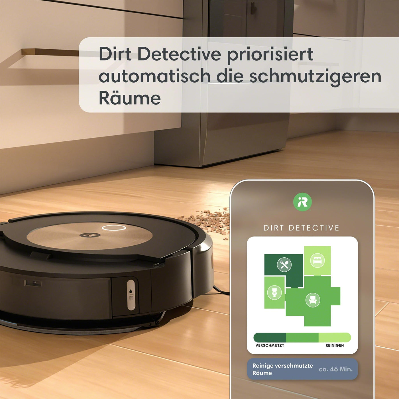 iRobot Roomba Combo j9+ Saug- und Wischroboter mit autom. Absaug-/Nachfüllstation, Kartierung, PrecisionVision Navigation, 4-Stufen-Reinigung, Objekterkennung/ -vermeidung, Sprachassistentenkompatibel