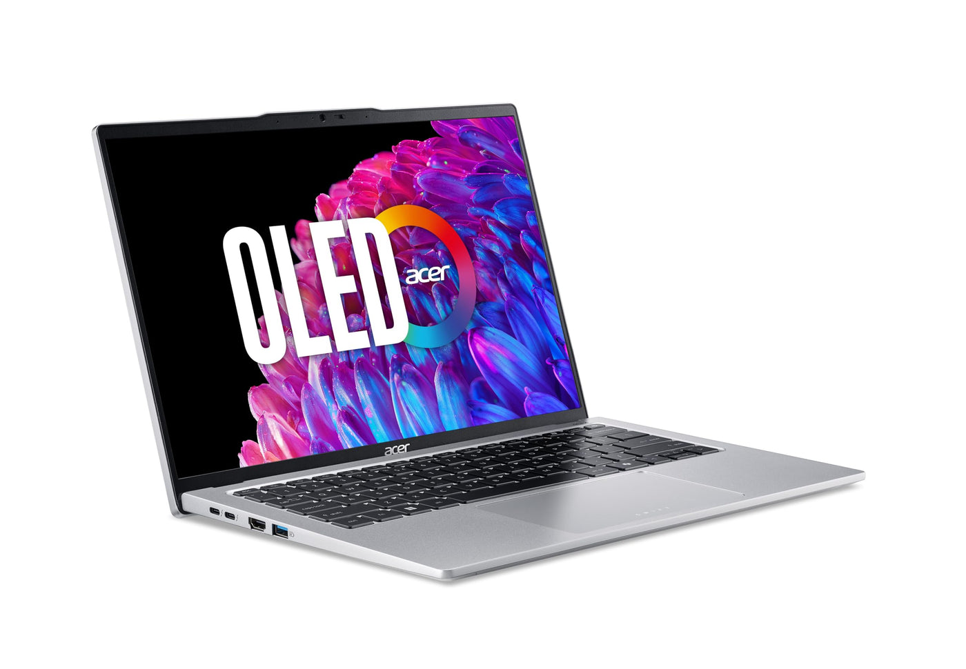 Acer Swift Go 14 OLED (SFG14-73-7773) Ultrabook/Laptop | 14" WQ2.8K Display | Intel Core Ultra 7 155U | 16 GB RAM | 512 GB SSD | Intel Grafik | Windows 11 | QWERTZ Tastatur | Silber
