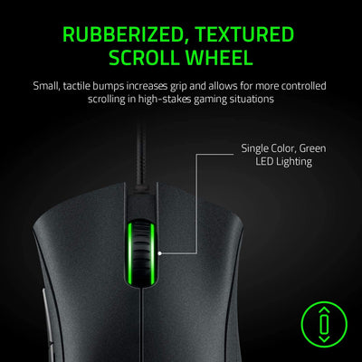 Razer DeathAdder Essential Gaming-Maus, optischer Sensor, 6400 DPI, 5 programmierbare Tasten, mechanische Schalter, gummierte Seitengriffe, klassisches Schwarz