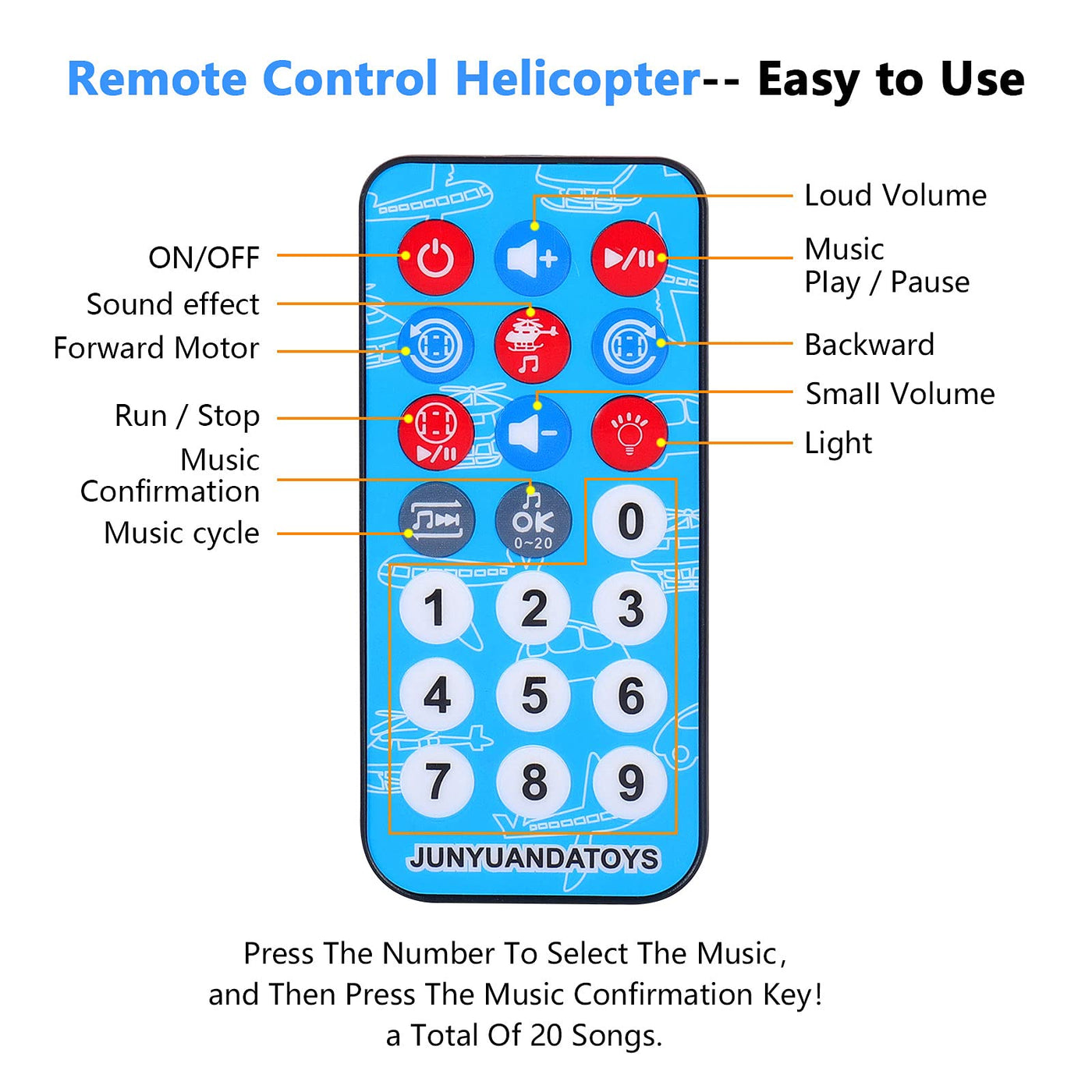Hubschrauber Spielzeug mit Fernbedienung, Flugzeugspielzeug, Flugzeug Spielset, Flieger Kinder mit Lernspielzeug Set, Mit LED-Licht und Musik, Infrarotsteuerung für Kinder 2 3 4 5 6 Jahre (Weiß)
