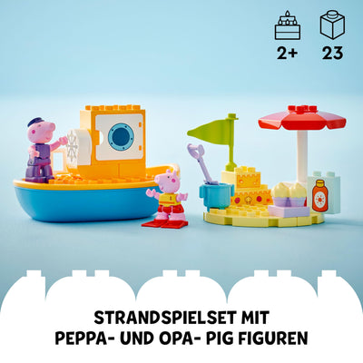 LEGO DUPLO Peppas Bootsausflug: Spielset mit Spielzeugboot zum Bauen und Umbauen mit 2 Figuren, kreatives Spielzeug, Geschenk-Idee für Kinder ab 2 Jahren, Jungen und Mädchen 10432