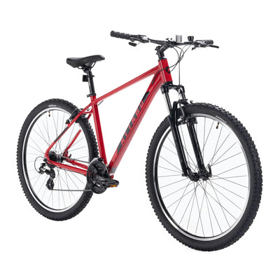 ATTABO Herren Fahrrad Alpe 1.0 mit Aluminiumrahmen 19" Ergonomischer Lenker V-Brake Rot Mountainbike mit 29" Rädern mit Zubehör Verstellbarer Sattel 21-Gang Schaltung