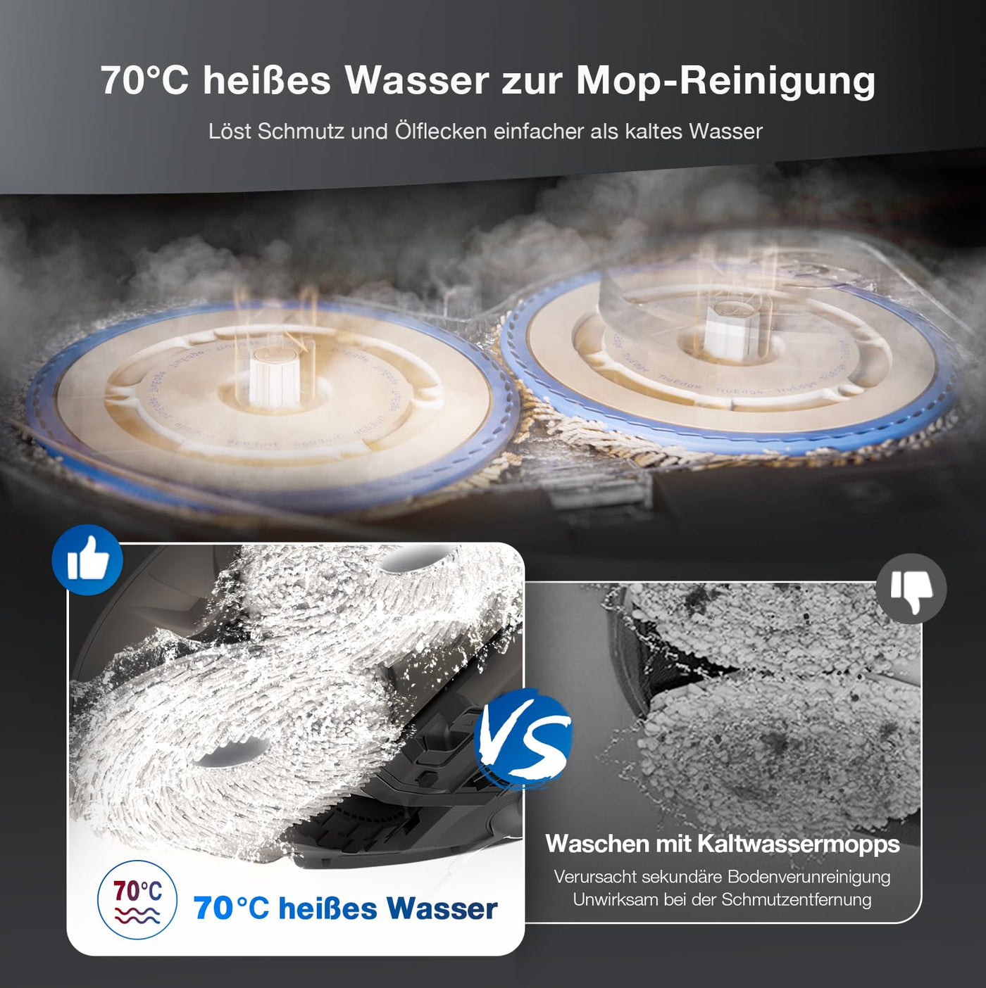ECOVACS DEEBOT T30 Omni Saugroboter mit Wischfunktion, Mini Station Staubsauger Roboter, 11.000 PA Saugkraft, Adaptive Kantenreinigung mit TruEdge™ Mopping Technolgie, ZeroTangle™ Design