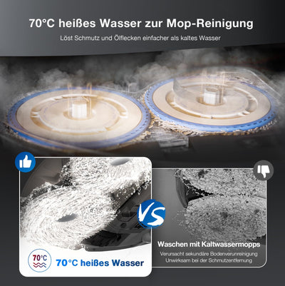 ECOVACS DEEBOT T30 Omni Saugroboter mit Wischfunktion, Mini Station Staubsauger Roboter, 11.000 PA Saugkraft, Adaptive Kantenreinigung mit TruEdge™ Mopping Technolgie, ZeroTangle™ Design