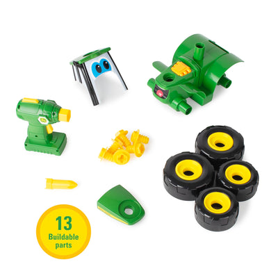 John Deere 46655 Bau-Ihr-Ihnen-Johnny-Traktor, Kinder Traktor zum Selbstbauen, Hochwertiger für Kinder ab 18 Monaten, Spielen und Sammeln, Spielzeugtraktor, ab 18 Monaten, Grüne