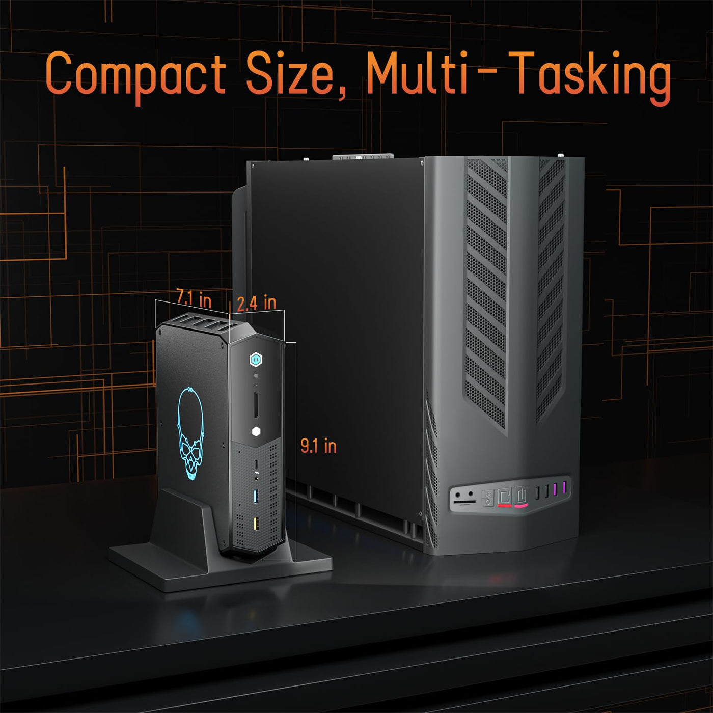 Intel NUC 12 Enthusiast Mini Gaming PC Serpent Canyon, 32GB RAM & 1TB SSD, Intel Core i7-12700H Prozessor (24M Cache, bis zu 4,70 GHz), Intel Arc A770M Grafik mit 16GB GDDR6 VRAM (NUC12SNKi72)