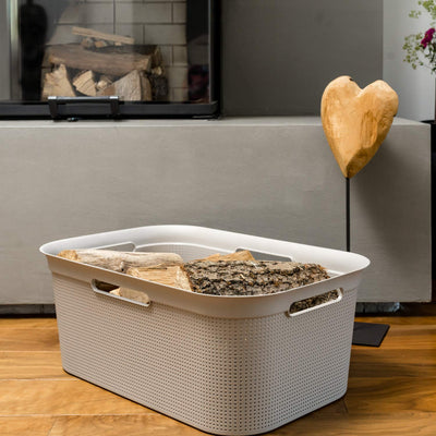 Rotho Brisen 4er-Set Wäschekorb 40l, Kunststoff (PP) BPA-frei, blau, 4 x 40l (59.6 x 39.6 x 23.2 cm)… (Beige)