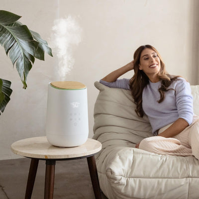 medisana AH 680 Luftbefeuchter mit Ultraschall, Vernebler mit Timerfunktion für Schlafzimmer, Wohnzimmer und Kinderzimmer, geräuscharmer Schlafmodus, integriertes Aromafach für Duft