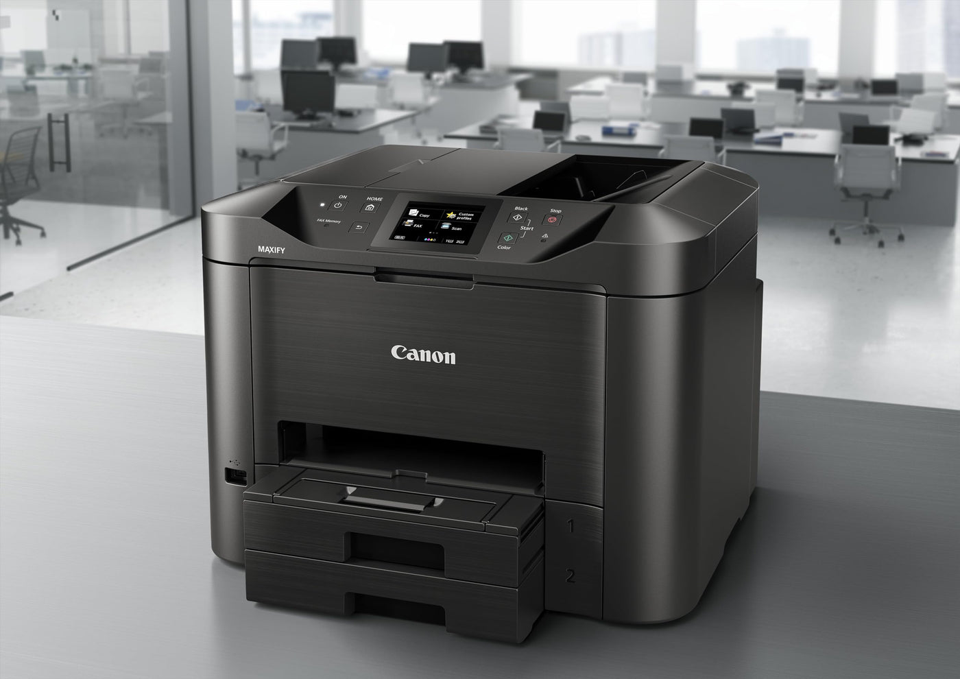 Canon MAXIFY MB2750 Multifunktionssystem Tintenstrahldrucker (DIN A4, Drucken, Scannen, Kopieren, Faxen, 7,5-cm-Touchscreen, Druckauflösung 600x1200 DPI, WLAN, Duplexdruck, 50-Blatt-ADF) schwarz
