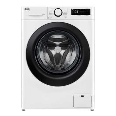 LG W4WR42966, Klasse A/D, Frontlader-Waschtrockner 9-6 kg, 62 x 60 x 85 cm, Wi-Fi, AI Direct Drive, Tiefenreinigung mit Dampf, TurboWash 360, Sicherheitsglastür, Weiß - Bullaugenring: Schwarz