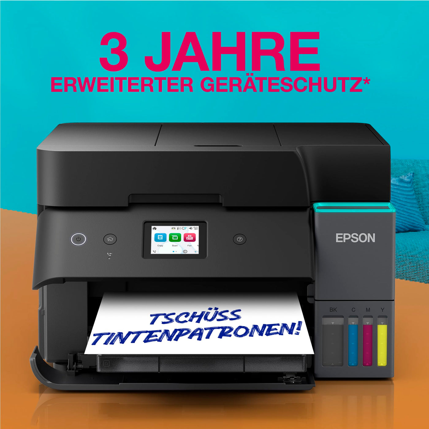 Epson EcoTank ET-4950 A4-Multifunktionsdrucker mit Wi-Fi & AirPrint Tintentank, automatischem Dokumenteneinzug, Duplexdruck, Scannen, Kopieren & Fax, bis zu 3 Jahre Tinte im Lieferumfang enthalten