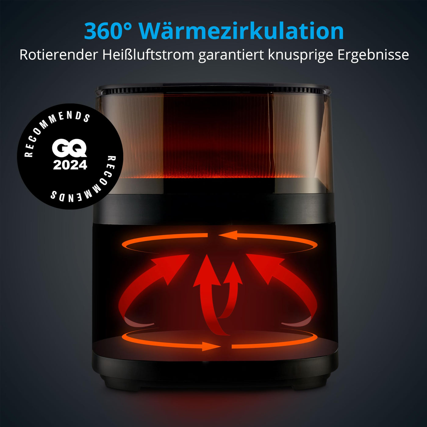 MEDION X10 XL Heißluftfritteuse (5 Liter Frittierkorb, innovative Wassersprühfunktion für krosse knusprige Speisen, 1.500 Watt, Sichtfenster, Schüttel Alarm,10 Automatikprogramme)