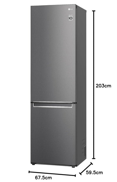 LG GBP62DSNCN1, Klasse C, 384 L, Kühl-/ Gefrierkombination, Frische Features, Kühlschrank mit Gefrierfach und Innendisplay, DoorCooling+, LINEARCooling, 59,5 x 203 x 67,5 cm ꟷ Dark Graphite