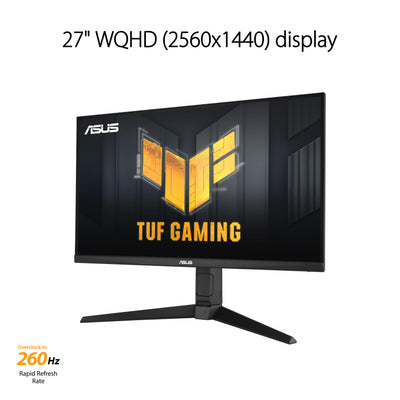 ASUS TUF Gaming VG27AQML1A - 27 Zoll WQHD Monitor - 260 Hz, 1ms GtG, G-Sync, FreeSync, Adaptive Sync, ELMB, GameFast, DisplayHDR 400 - Fast-IPS, 16:9, 2560x1440, USB, DP, HDMI, ergonomisch, Speaker