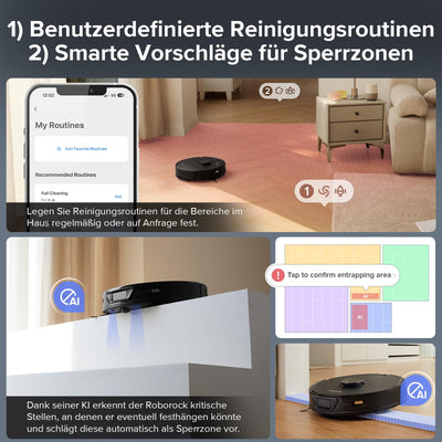 roborock S7 Max Ultra Saugroboter mit selbstentleerender/selbstwaschender/selbsttrocknender/selbstbefüllender/selbstreinigender Station (5500 Pa, aktive Hindernisvermeidung, App/Sprachsteuerung)