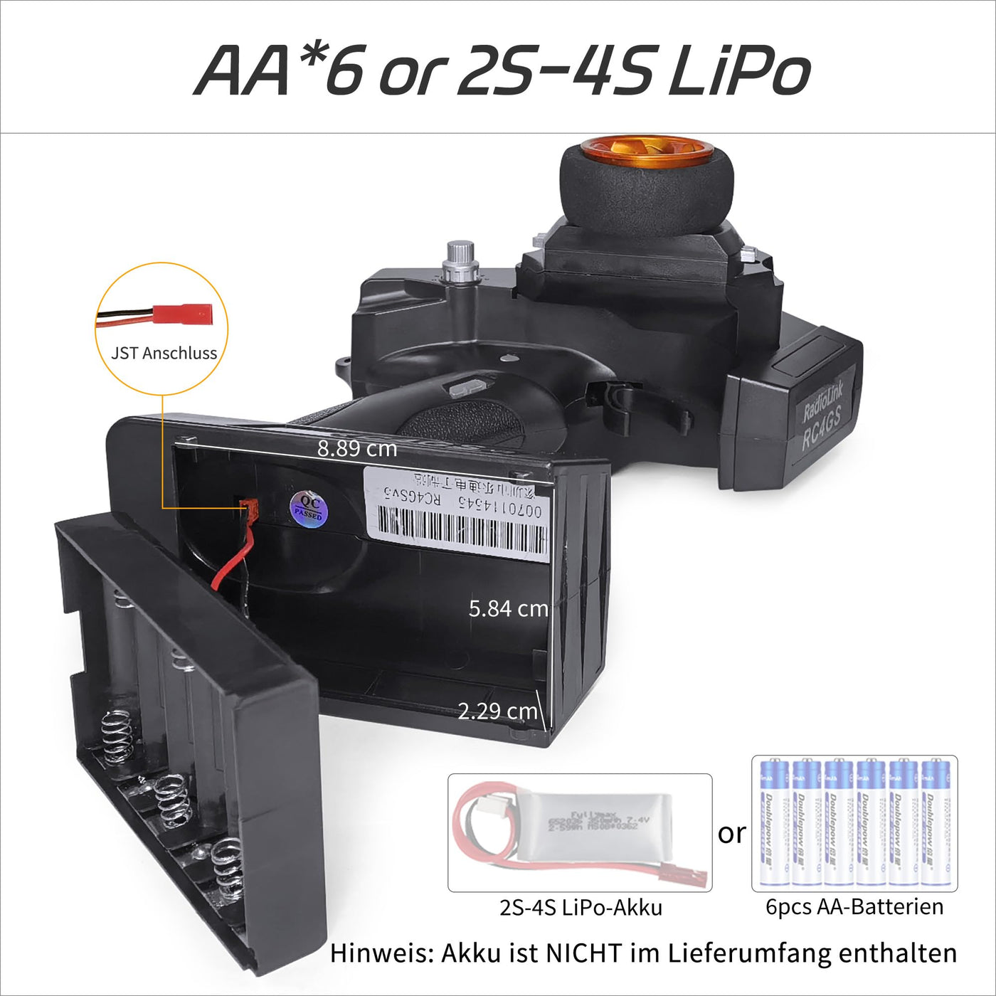 Radiolink RC4GS V3 5 Kanäle RC Fernsteuerung mit Empfänger Set R6FG Gyro-integriert 2.4 GHz RC Fernbedienung Sender für Modellbau wie Auto Crawler Truck Boot