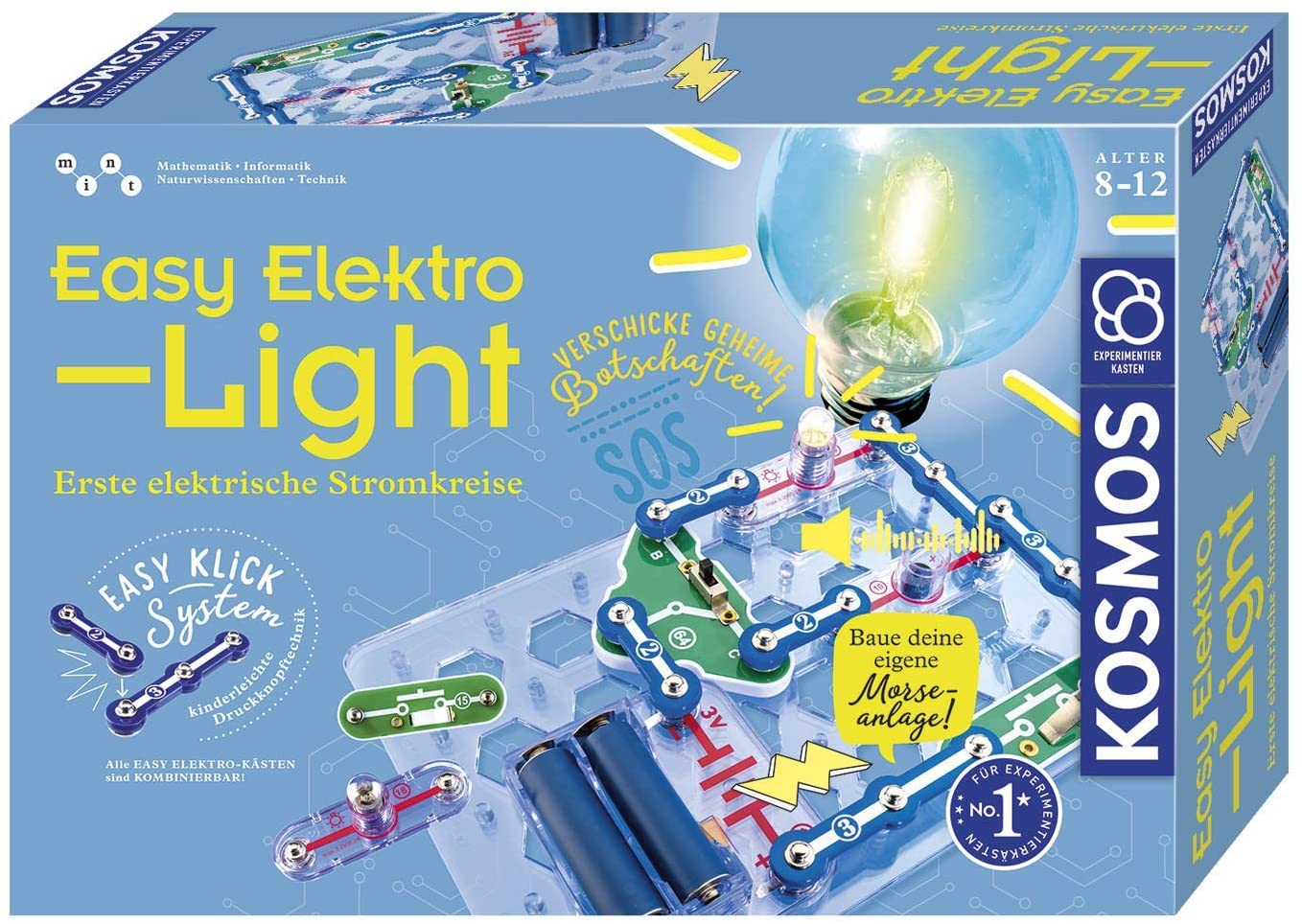 KOSMOS 620530 Easy Elektro - Light. Erste elektrische Stromkreise erstellen. Spielerisch die Elektrizität entdecken. Experimentierkasten zu Elektrotechnik für Kinder ab 8-12 Jahre