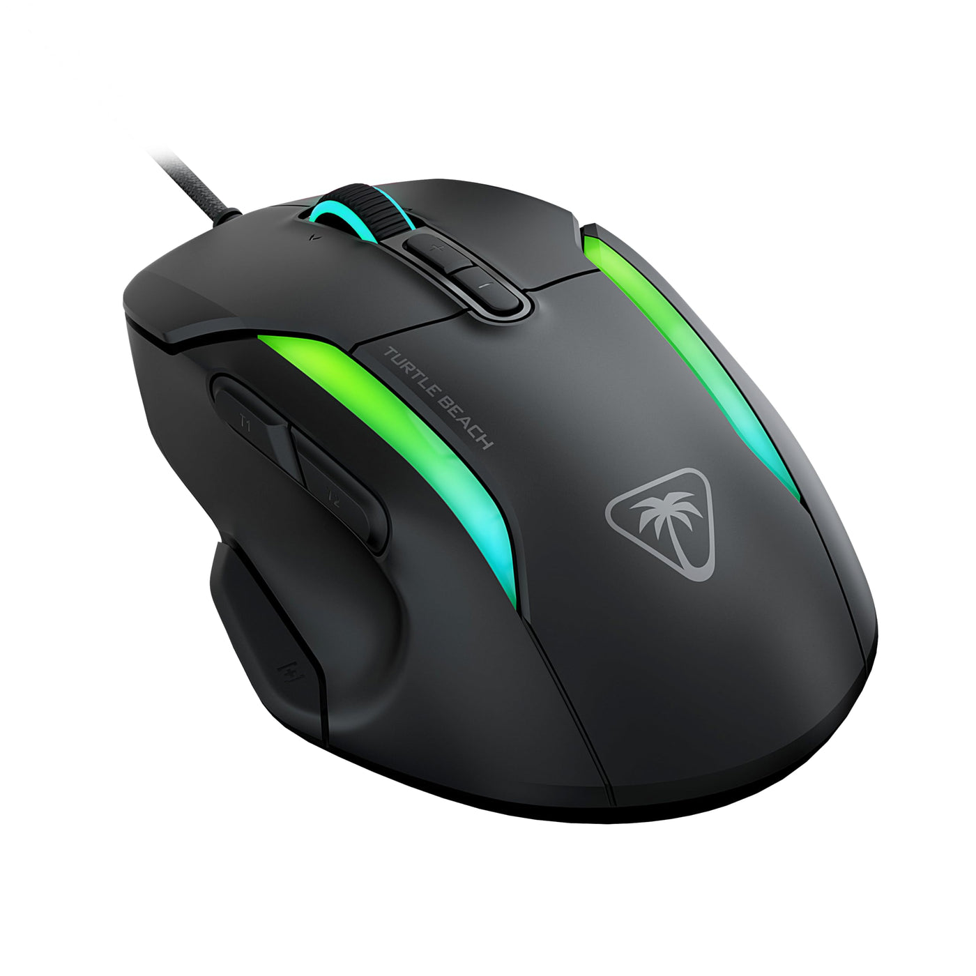 Turtle Beach Kone II – Ergonomische RGB-Gaming-Maus, 26K DPI Optischer Sensor, optische Schalter mit 100 Mio. klick-Lebensdauer, 23 programmierbare Funktionen, 4D-Scroll-Rad, Schwarz