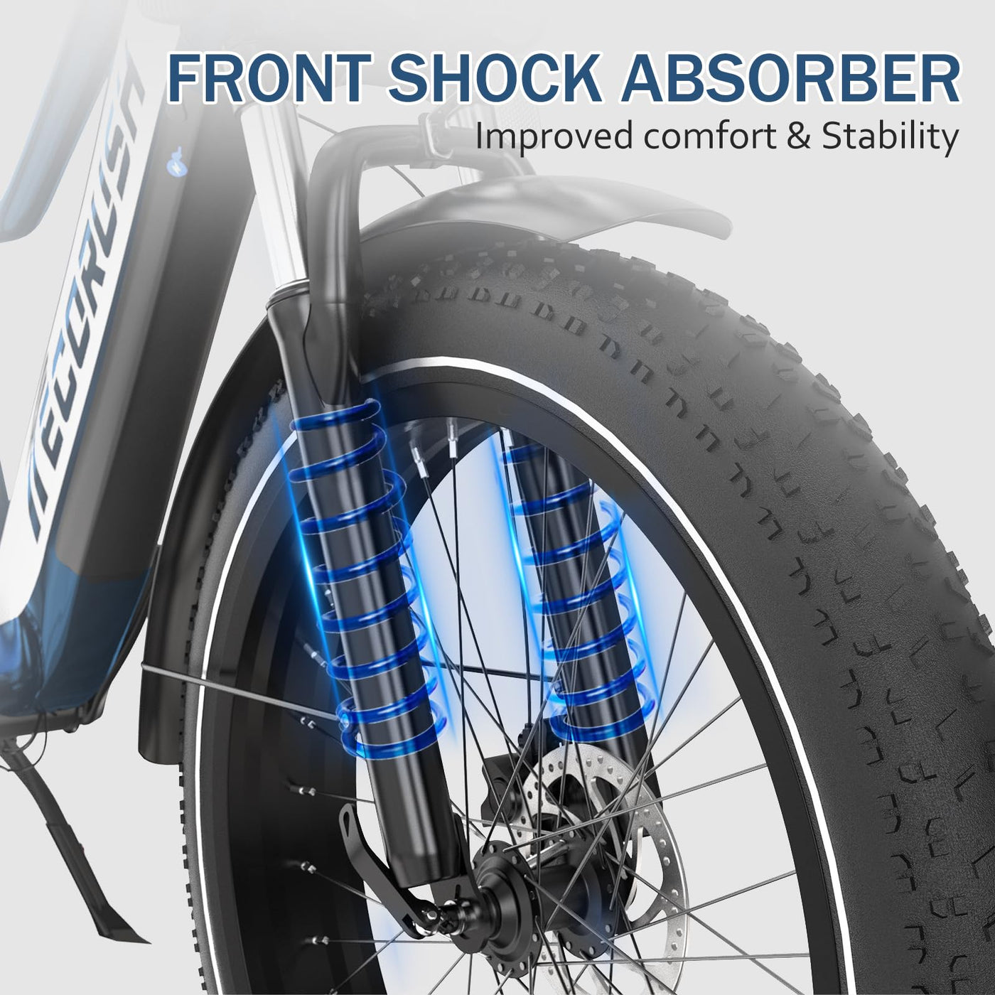 ECORUSH E Bike Herren,Ebike ECO R1 mit 48V 13Ah Batterie,Elektrofahrräder 26 * 4.0 Zoll,E-Bike 250W Motor & 25km/h, E Mountainbike 7-Gang Getriebe mit LCD-Display,Reichweite Max 100km