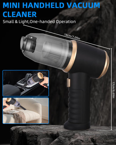 TIDEVAN Handstaubsauger Kabellos Akku Handstaubsauger Multifunktionaler für Auto,12000Pa Mini Staubsauger Autostaubsauger,3 in 1 Handstaubsauger Akku Kabellos mit Waschbar HEPA-Filter für Auto,Haus