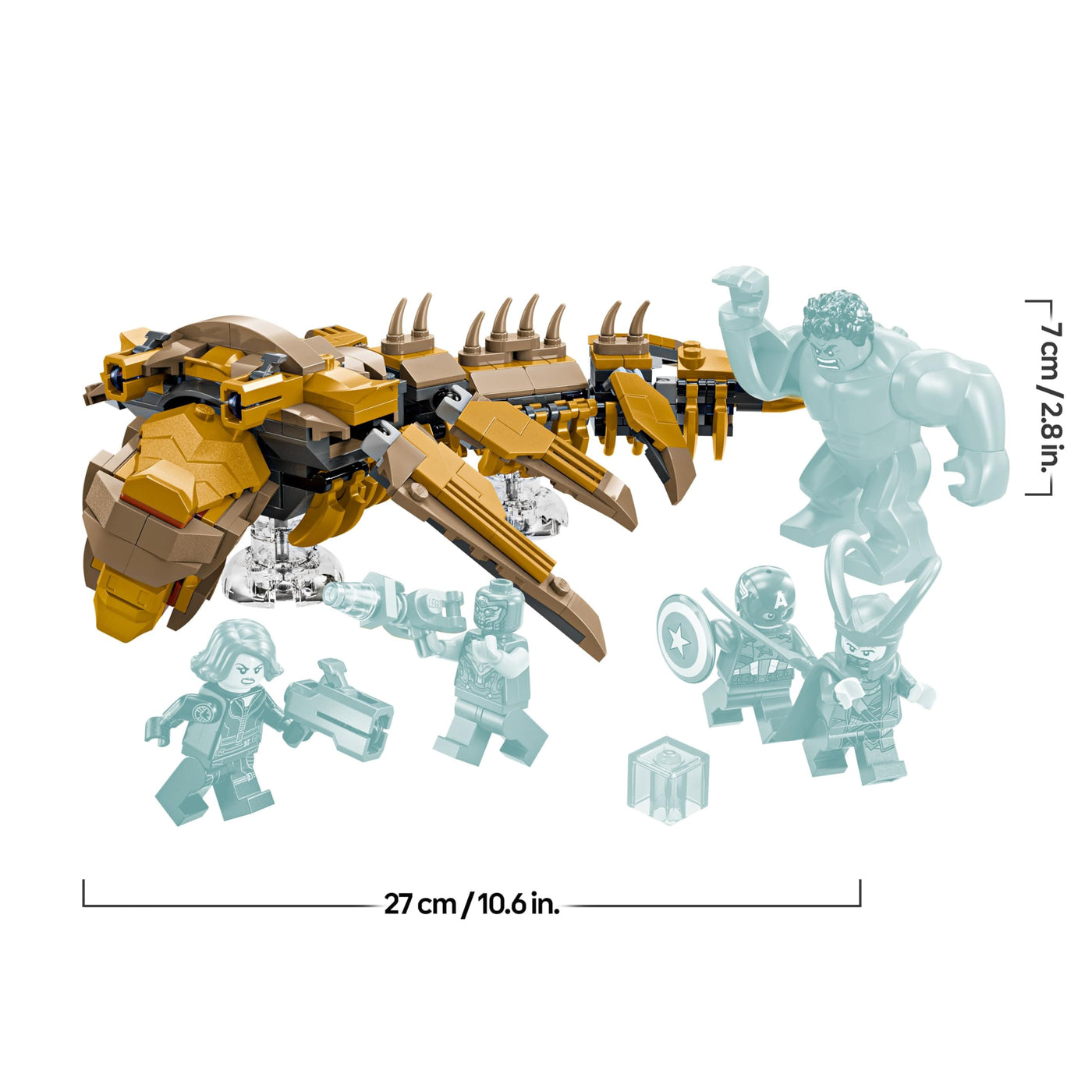 LEGO Marvel Avengers vs. Leviathan, Bauspielzeug, Set mit dem Hulk und den Minifiguren Captain America, Loki, Black Widow und Chitauri, Avengers-Spielset für Jungen und Mädchen ab 7 Jahren 76290