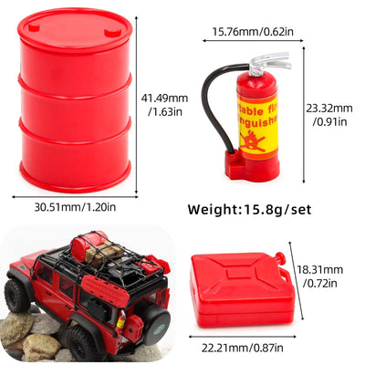 Ezweiji RC Crawler Car Dachdekoration 12-in-1 Tankaufbewahrungsbox, Gepäcknetz, Schaufel, Für Traxxas Desert Racer Slash Axial 1/18 TRX4M 1/24 SCX24 RC Crawler Car Truck Dachträger (Schwarz+Grün)