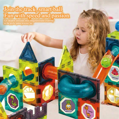 BINZKBB Magnetische Bausteine Magnet 110 Teile Konstruktion Bauen Blöcke Set,Montessori Spielzeug für Kinder ab 5 6 7 8 9 10+Jahre Alt,Ideales pädagogisches Spielzeug Mädchen Jungen Geschenk