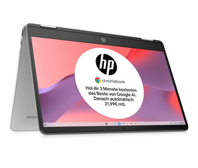 HP Chromebook x360, 14" Touchscreen, Intel Celeron N4120, 4 GB DDR4 RAM, 64 GB eMMC, Intel UHD Graphics 600, ChromeOS, QWERTZ, Ceramic White