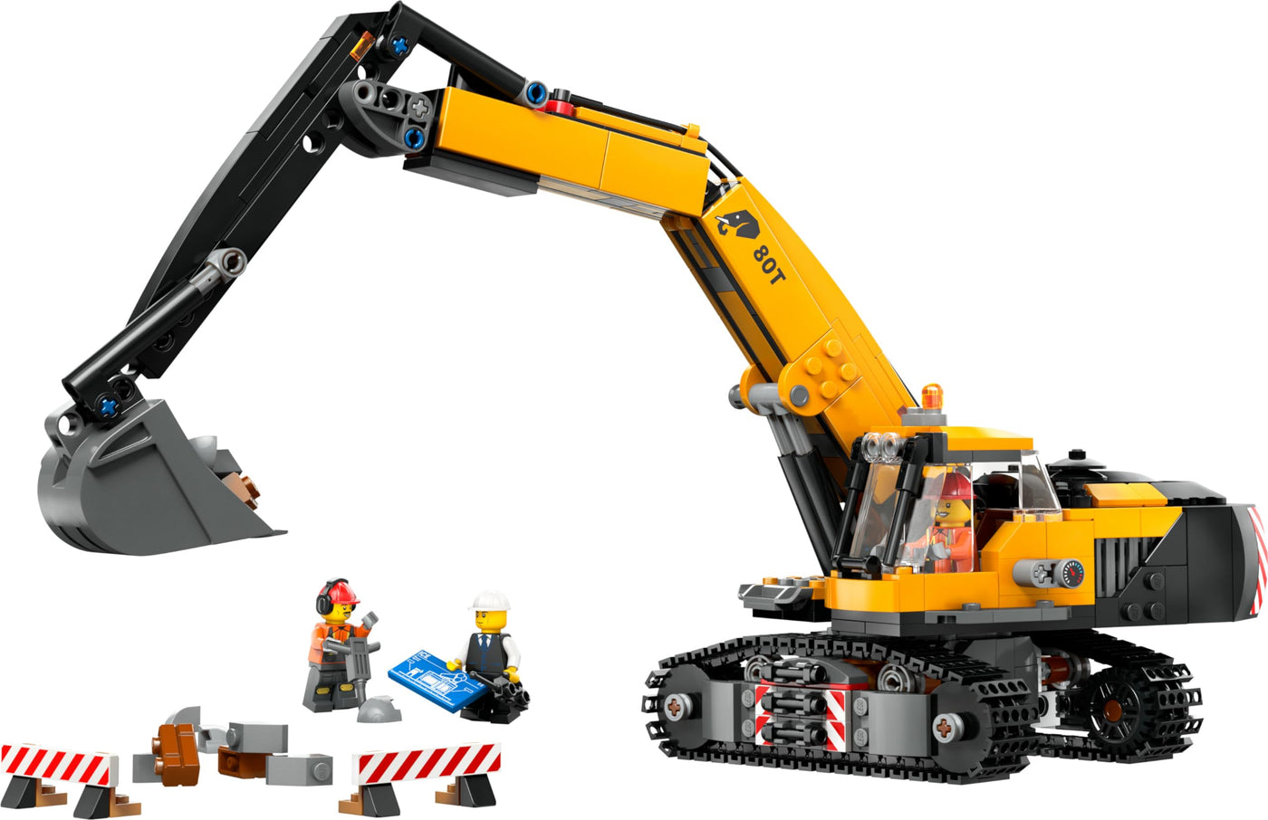 LEGO City Raupenbagger, Spielzeugbagger für Kinder ab 8 Jahren, Bauspielzeug mit Bagger-Modell, baubarer LKW mit Zubehör und 3 Minifiguren 60420