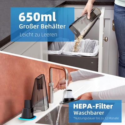 Anktel Handstaubsauger Testsieger 14,8V 9700Pa mit Ladestation Handstaubsauger Akku Beutellos Nass&Trocken mit Waschbar HEPA-Filter Handsauger Kabellos Staubsauger per Auto, Haus -PowerClean2300-