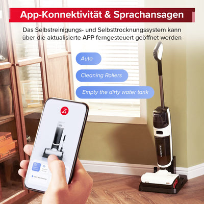 roborock Dyad Pro Nass Trockensauger Kabelloser Staubsauger 17000pa Automatische Trocknung & Selbstreinigend Wischsauger mit APP-Steuerung, Doppelte Wassertanks für Harte Böden
