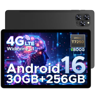 DOOGEE Tab G6 Android 16 Tablet 11 Zoll, 30GB RAM + 256GB ROM Tablet mit SIM Card Slot, 90Hz Display, Unisoc T7250 8000mAh Akku Tablets PC, Widevine L1, 13MP, 4G LTE, 3,5mm Audio/5G WiFi/Face ID/GPS
